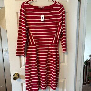 Women's Gap Red and White Striped Knit Dress. Size M. NWT.